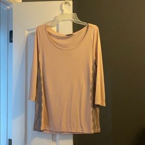 Rose pink and Gray lace three quarter sleeve